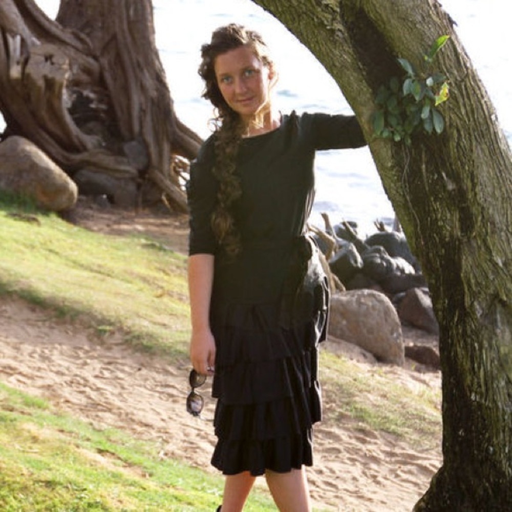 Dainty Jewells Black Ruffle Swim Skirt